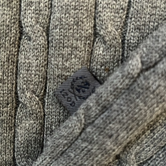 Vintage Y2K IZOD 100% Cotton Cable Knit Sweater Vest Heather Gray V-Neck Medium - Picture 6 of 8